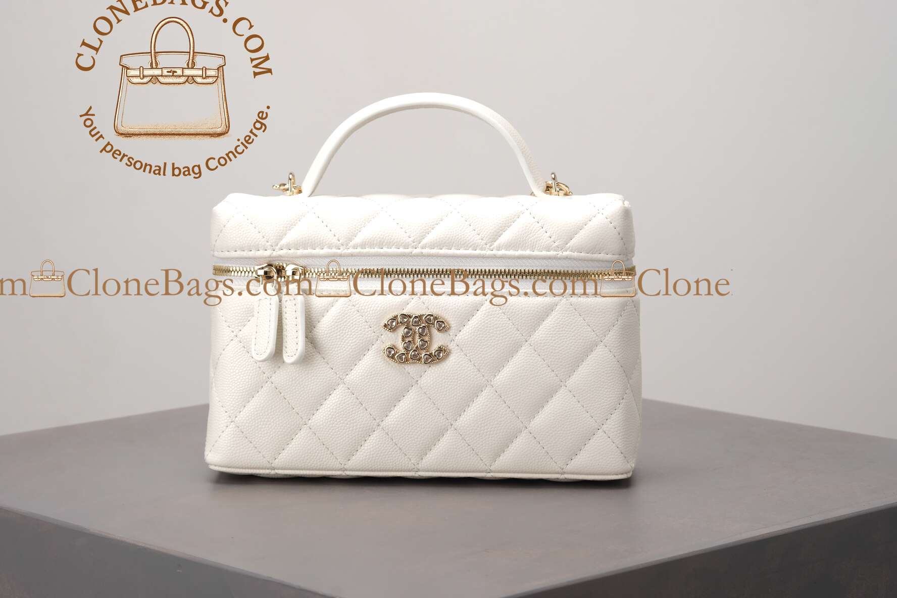 Replica Designer Bags 1:1 Chanel Lambskin Long Vanity Case