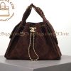 Replica Designer Bags 1:1 Chanel Suede Small 25 Dark Brown