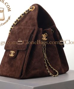 Alternative view of Chanel Replica Designer Bags 1:1 Suede Quilted Small 25 Handbag Dark Brown