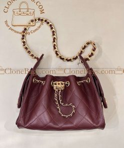 Replica Designer Bags 1:1 Chanel Caviar Small 25 Burgundy