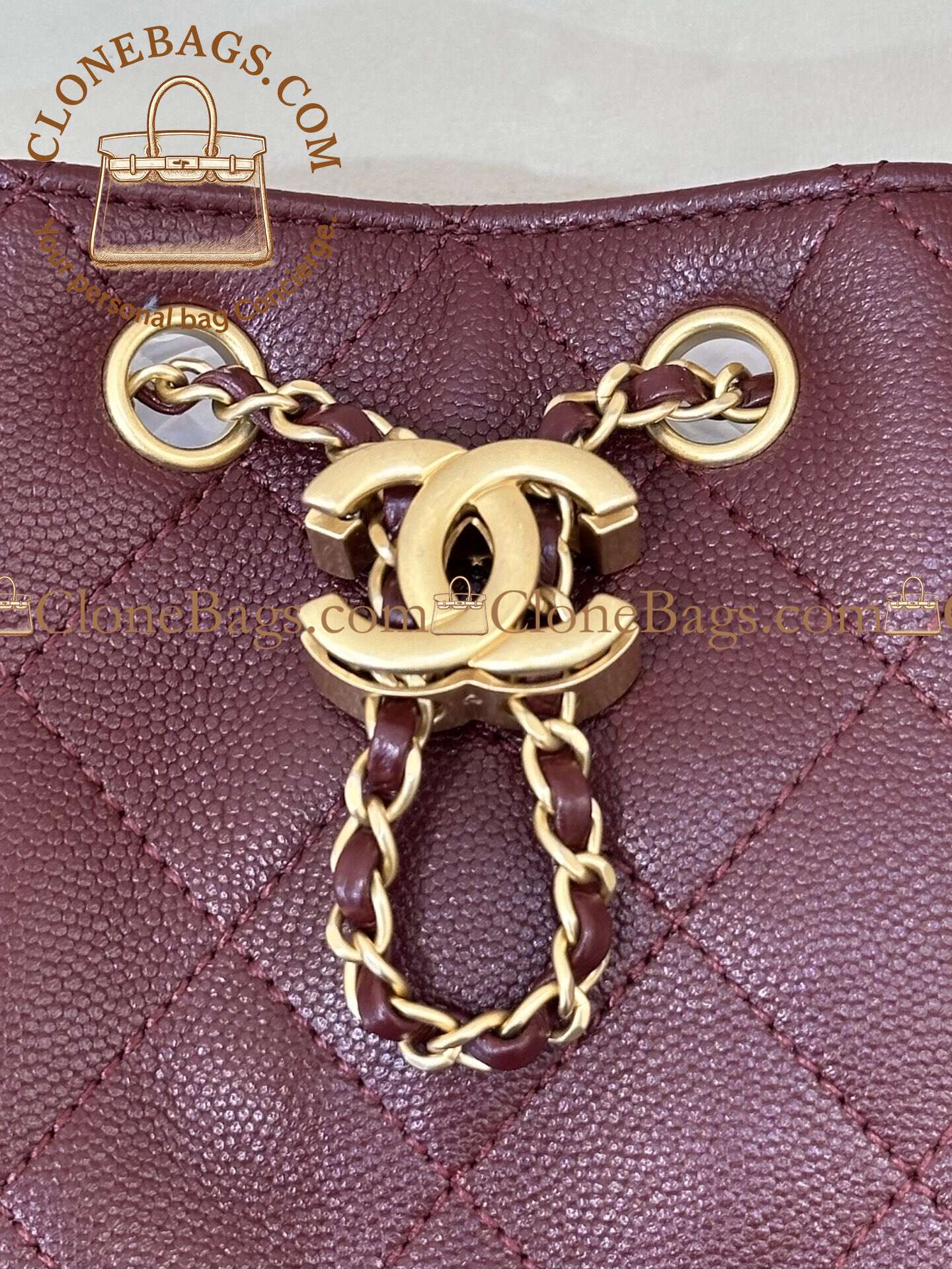Chanel Replica Designer Bags 1:1 Caviar Quilted Small 25 Handbag Burgundy - Image 4