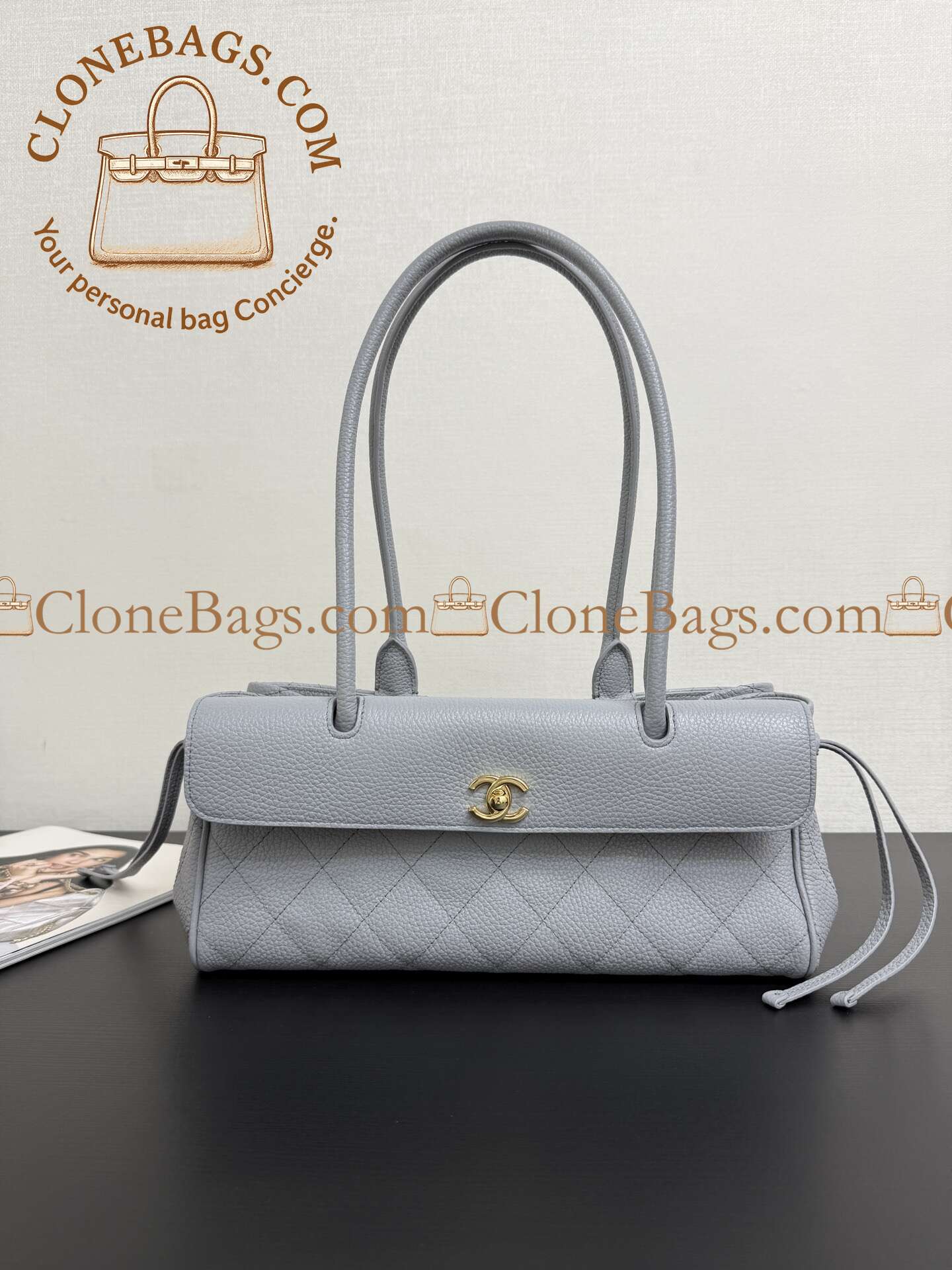Replica Designer Bags 1:1 Chanel Grained Calfskin Small Bag Grey