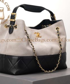 Alternative view of Chanel Replica Designer Bags 1:1 Suede Calfskin Shiny Lambskin Quilted Small Coco Base Bag Grey Black