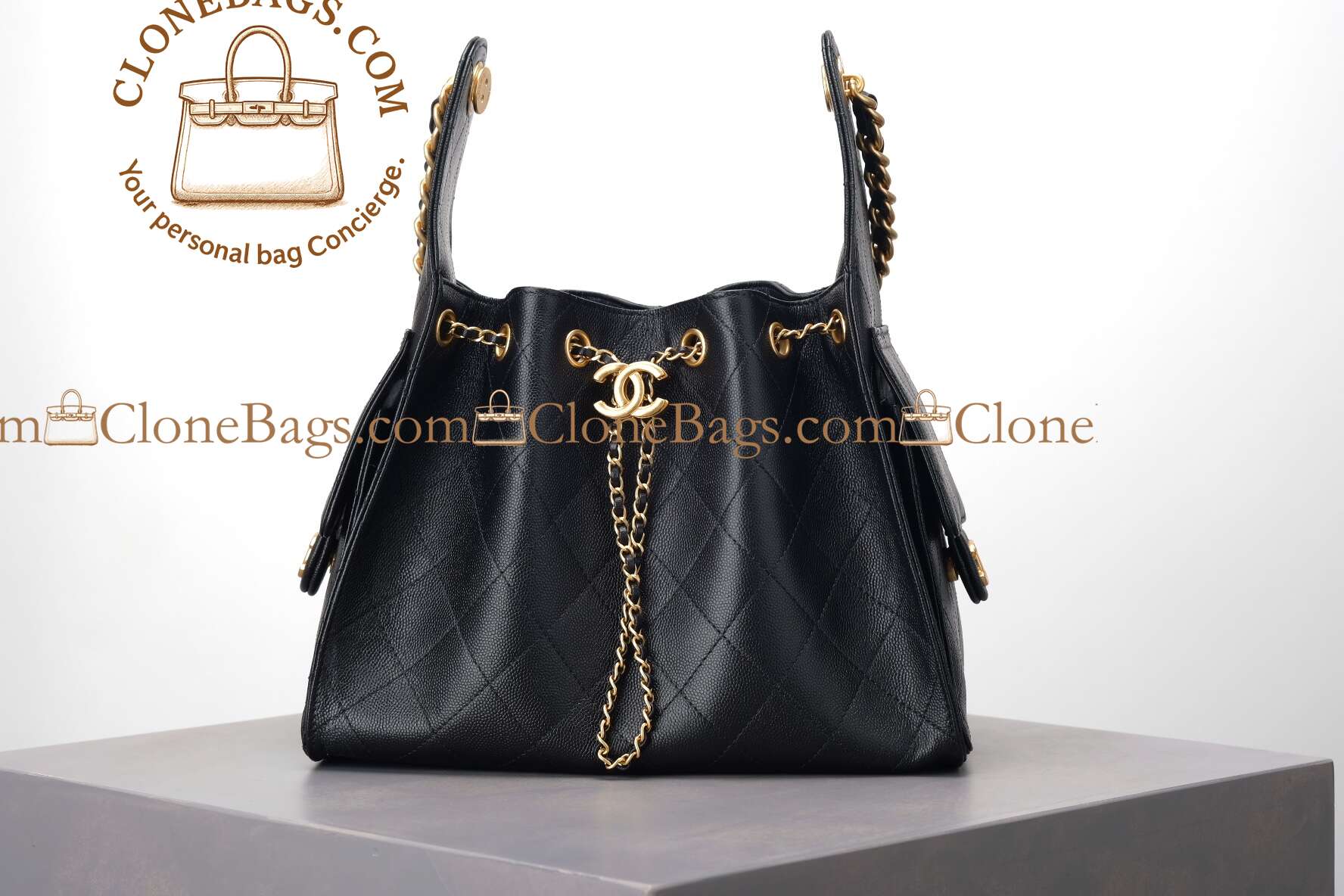 Replica Designer Bags 1:1 Chanel Caviar Mini 25 Black