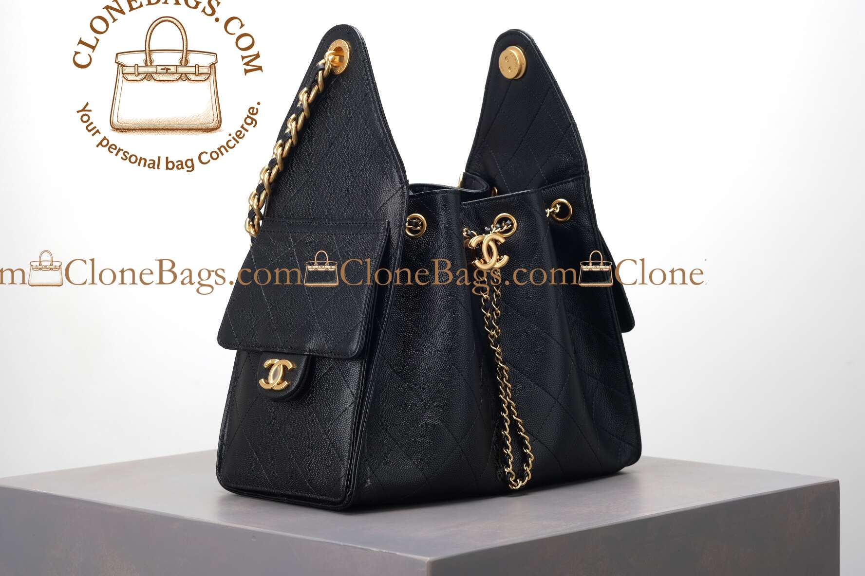 Chanel Replica Designer Bags 1:1 Caviar Quilted Mini 25 Handbag Black - Image 2