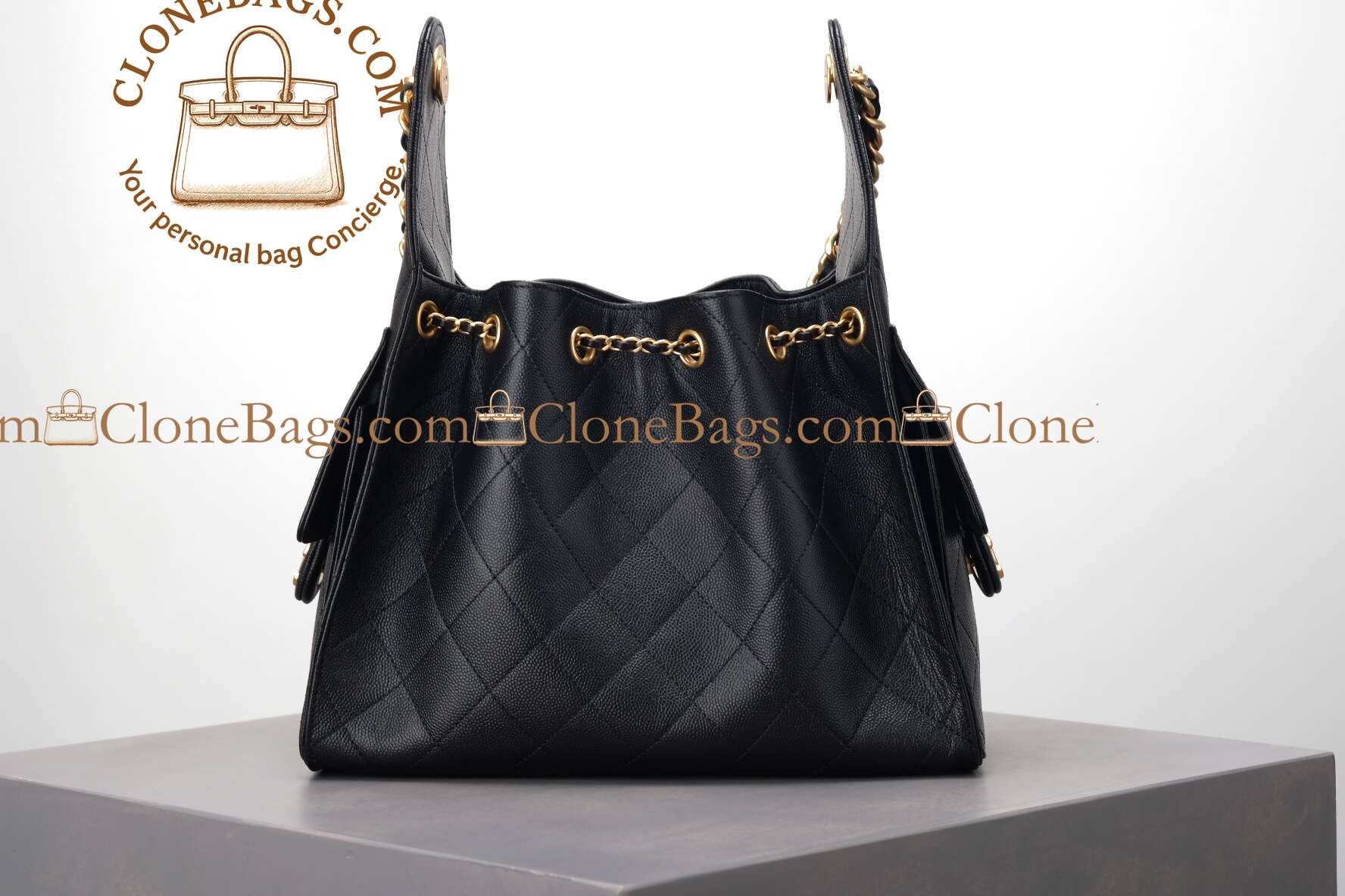 Chanel Replica Designer Bags 1:1 Caviar Quilted Mini 25 Handbag Black - Image 8