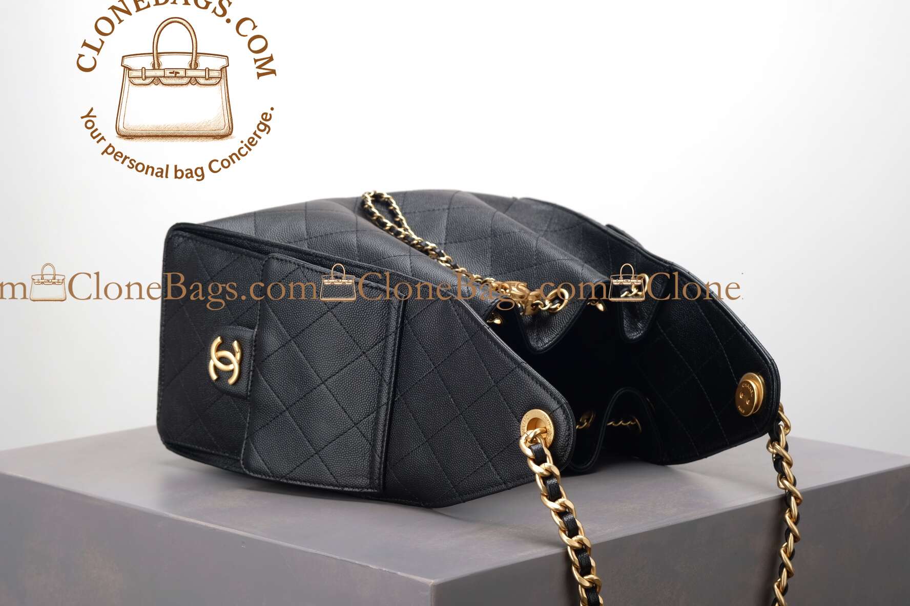 Chanel Replica Designer Bags 1:1 Caviar Quilted Mini 25 Handbag Black - Image 3