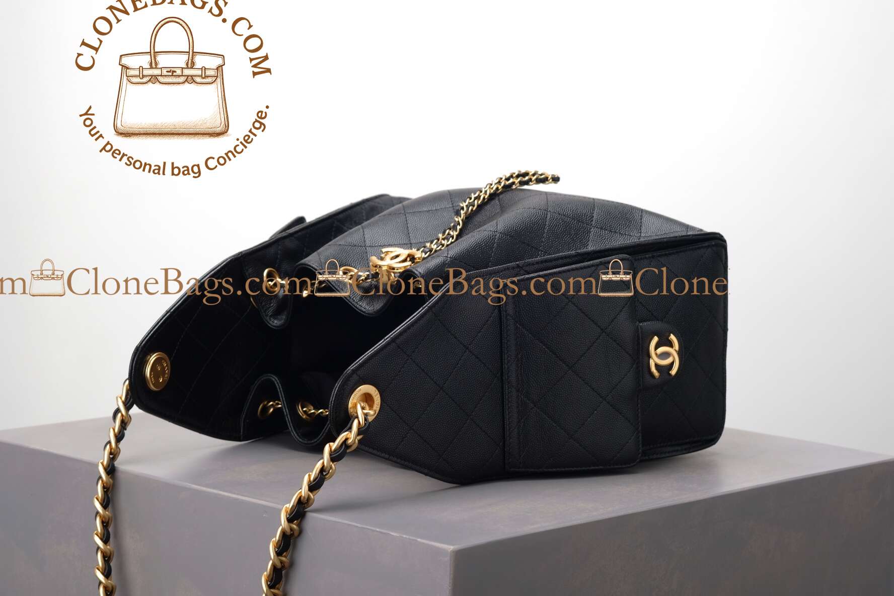 Chanel Replica Designer Bags 1:1 Caviar Quilted Mini 25 Handbag Black - Image 5