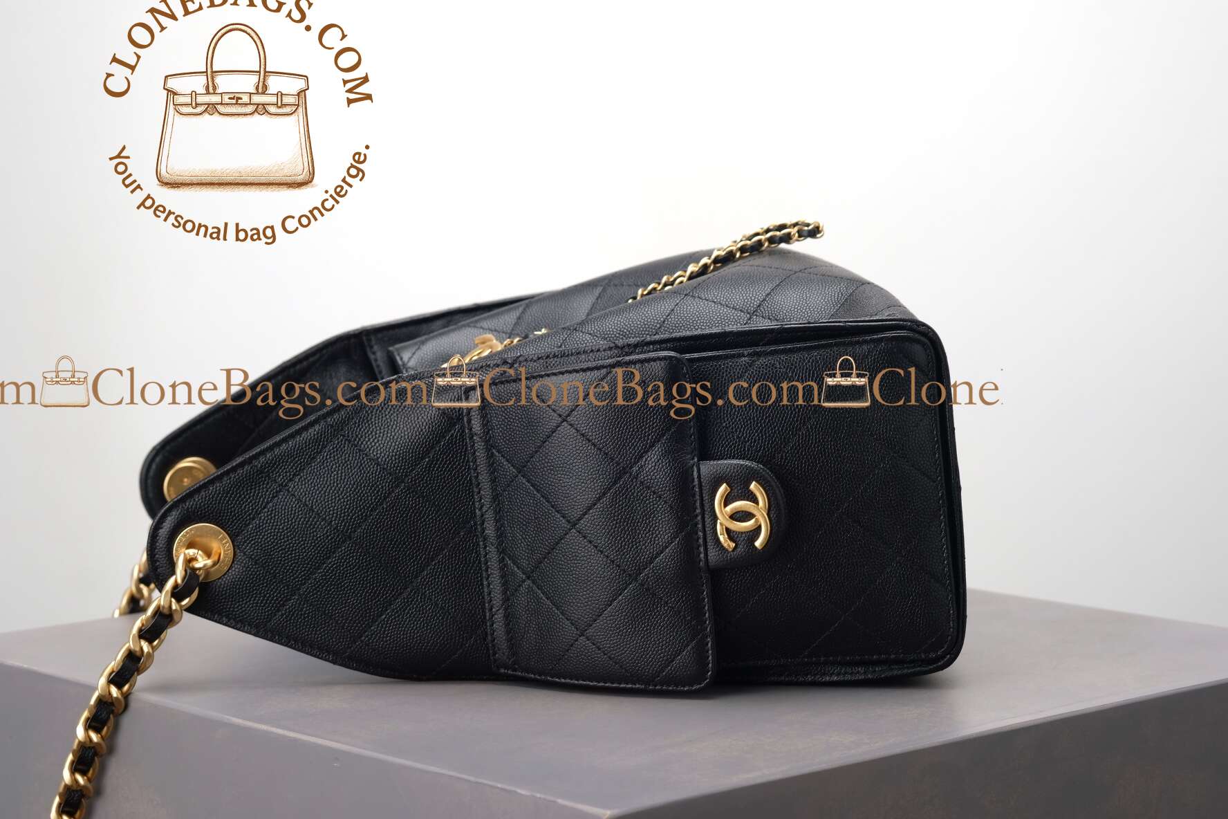 Chanel Replica Designer Bags 1:1 Caviar Quilted Mini 25 Handbag Black - Image 6