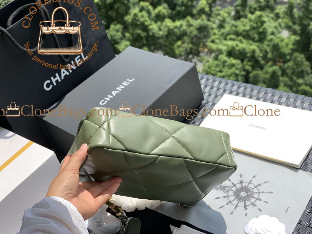 Chanel Replica Designer Bags 1:1 Lambskin Quilted Medium 19 Flap Green - Image 7