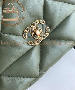 Alternative view of Chanel Replica Designer Bags 1:1 Lambskin Quilted Medium 19 Flap Green