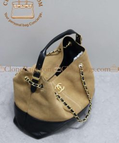 Alternative view of Chanel Replica Designer Bags 1:1 Suede Calfskin Shiny Lambskin Quilted Small Coco Base Bag Beige Black