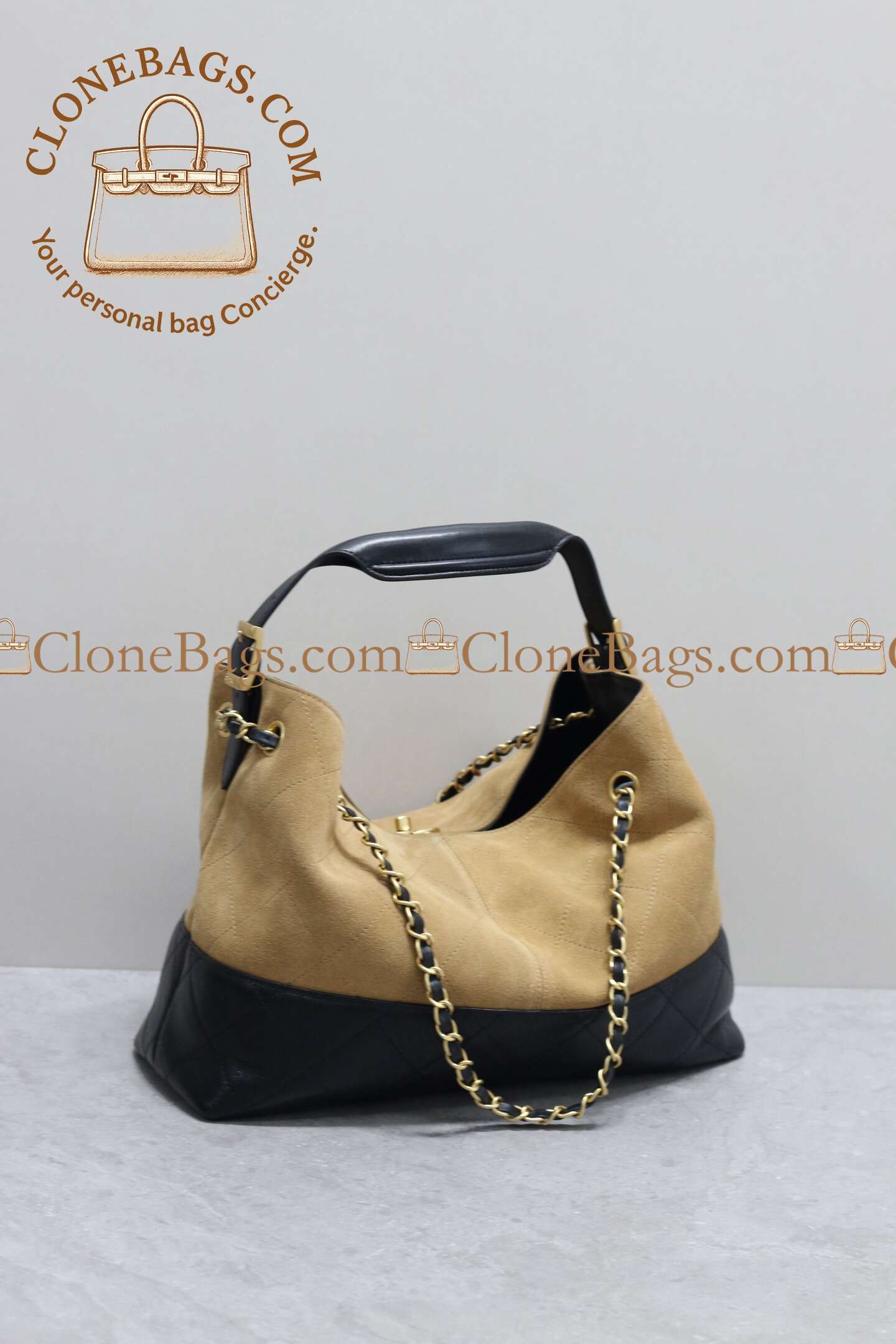 Chanel Replica Designer Bags 1:1 Suede Calfskin Shiny Lambskin Quilted Small Coco Base Bag Beige Black - Image 7