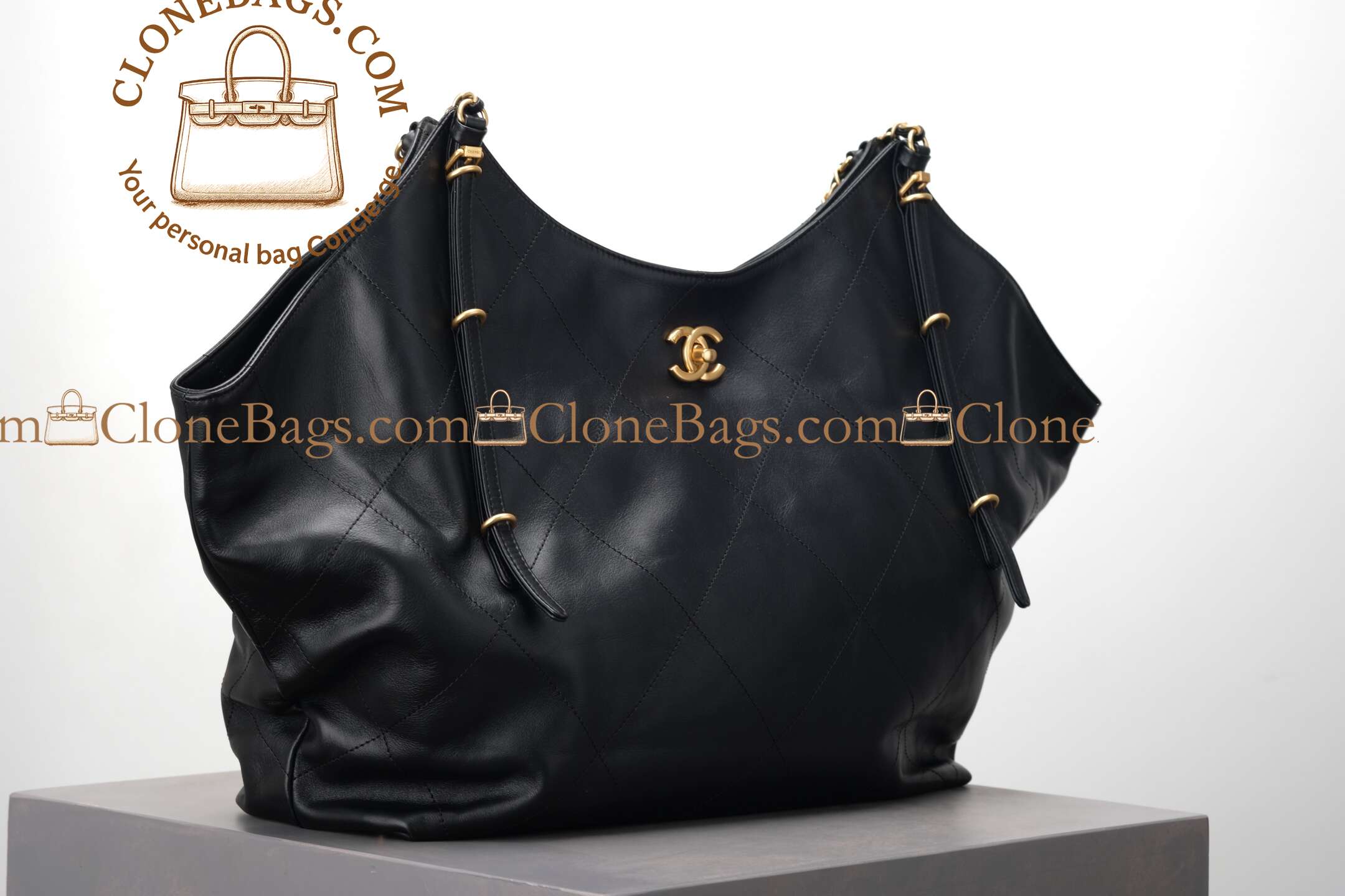 Chanel Replica Designer Bags 1:1 Coco Bag Black Calfskin Gold Hardware - Image 2