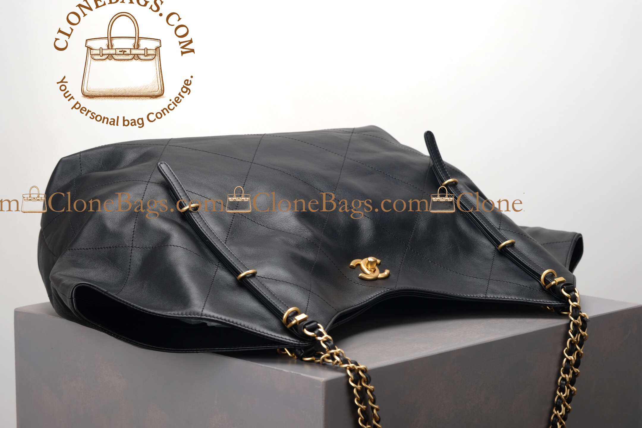 Chanel Replica Designer Bags 1:1 Coco Bag Black Calfskin Gold Hardware - Image 4