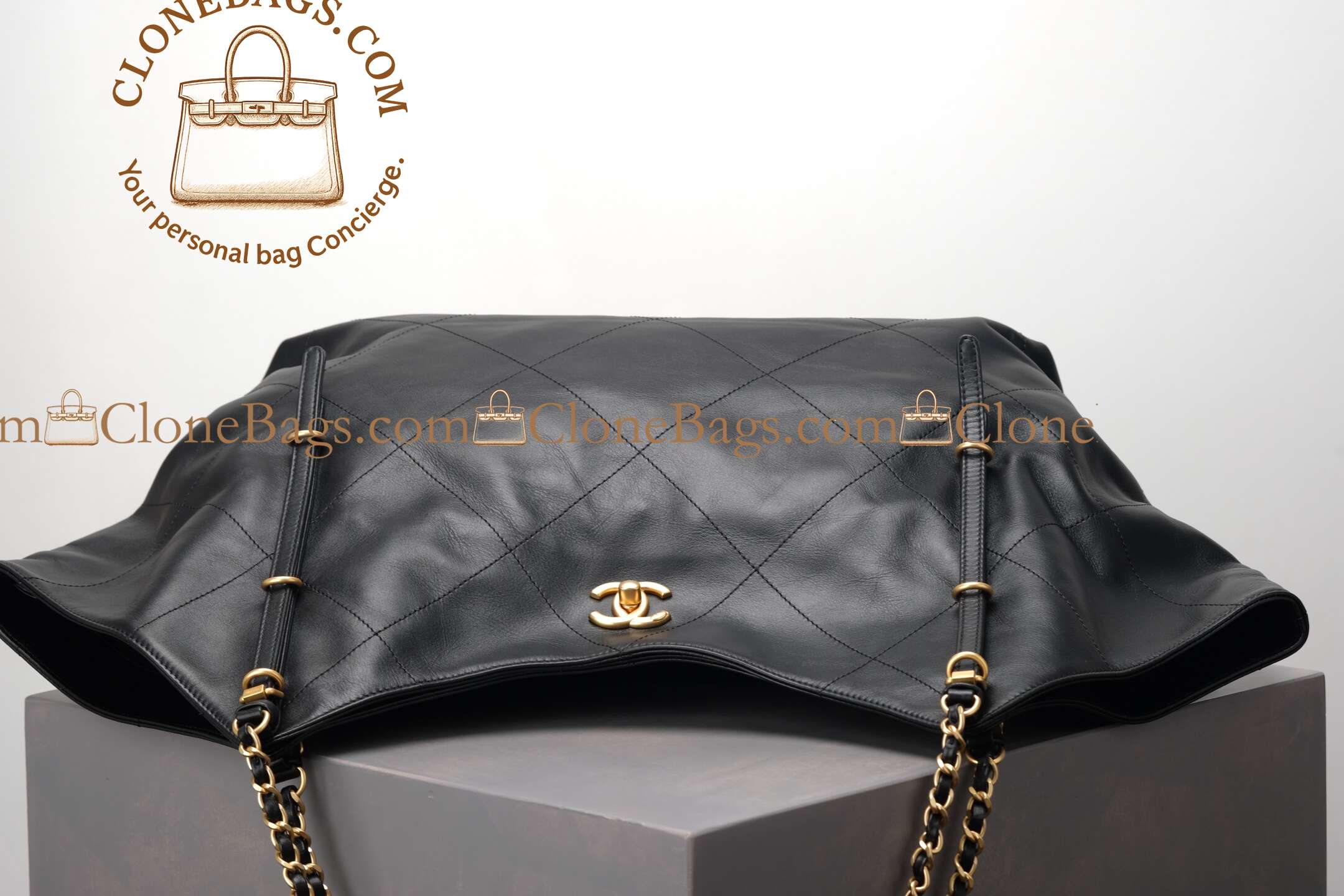 Chanel Replica Designer Bags 1:1 Coco Bag Black Calfskin Gold Hardware - Image 5