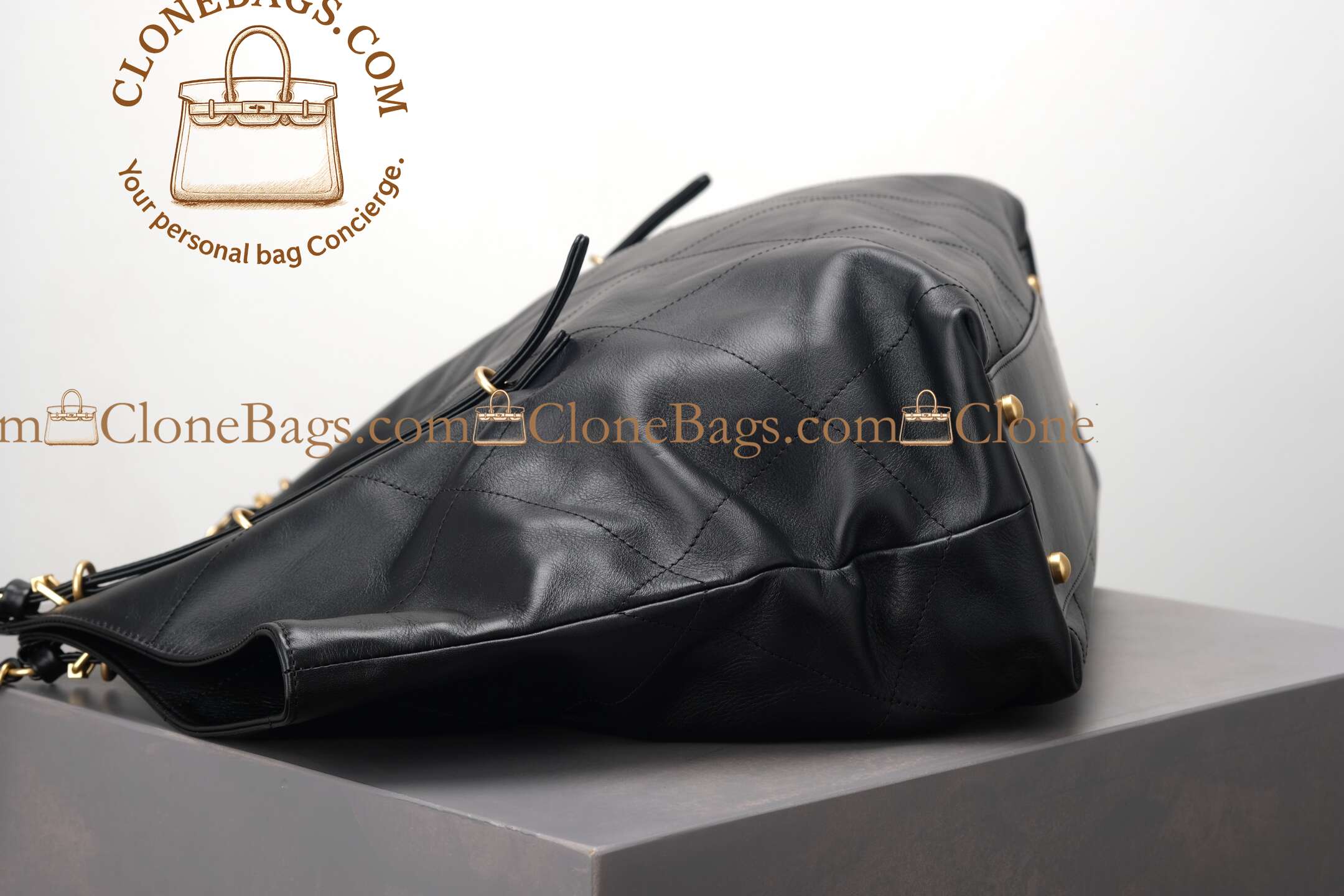 Chanel Replica Designer Bags 1:1 Coco Bag Black Calfskin Gold Hardware - Image 6
