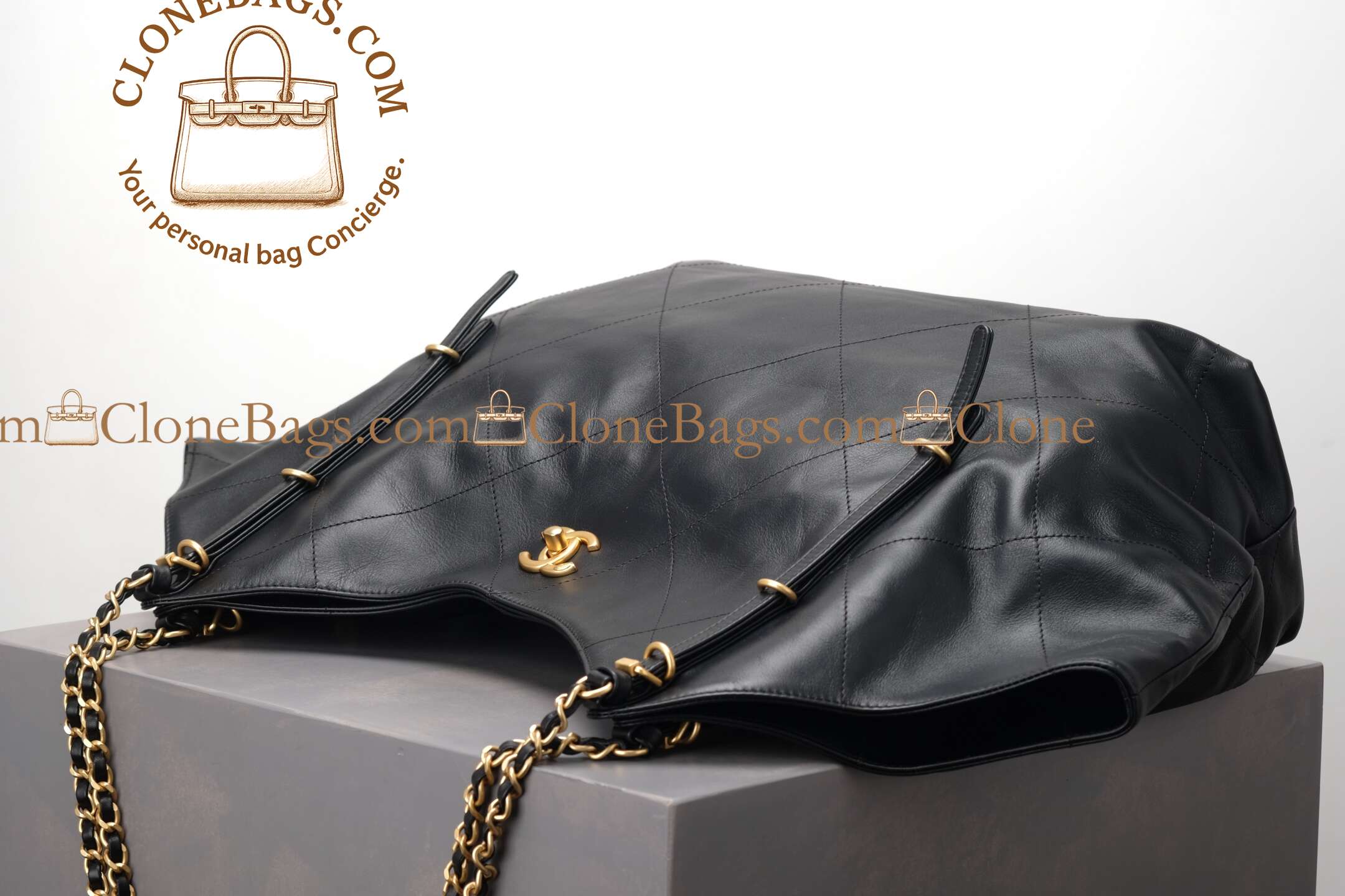 Chanel Replica Designer Bags 1:1 Coco Bag Black Calfskin Gold Hardware - Image 3