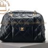Replica Designer Bags 1:1 Chanel Maxi Bowling Bag Black