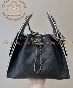 Replica Designer Bags 1:1 Chanel 25 Small Handbag Black & White