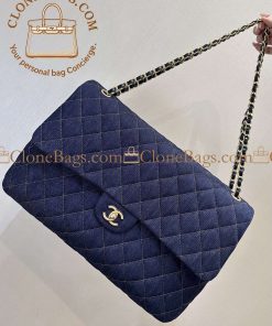 Replica Designer Bags 1:1 Chanel Maxi Flapbag Dark Blue