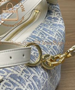 Alternative view of Dior Replica Designer Bags 1:1 Medium D-Journey Bag Blue Oblique Chambray  Light Biscuit Smooth Calfskin