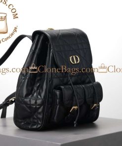 Alternative view of Dior Replica Designer Bags 1:1 Medium Caro Backpack Black Macrocannage Lambskin