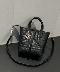Alternative view of Dior Replica Designer Bags 1:1 Small Toujours Vertical Tote Bag Black Macrocannage Calfskin