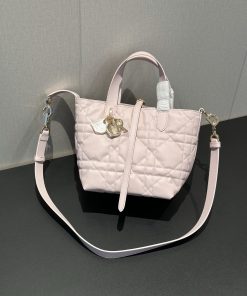 Alternative view of Dior Replica Designer Bags 1:1 Small Toujours Vertical Tote Bag Powder Pink Macrocannage Calfskin