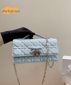 Alternative view of Dior Replica Designer Bags 1:1 Mini Bag Ice Blue Cannage Lambskin