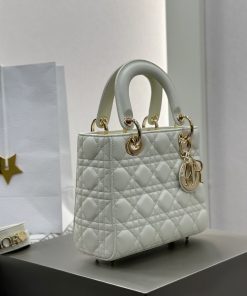 Alternative view of Dior Replica Designer Bags 1:1 Small Lady Dior Bag with Strap Latte Cannage Lambskin