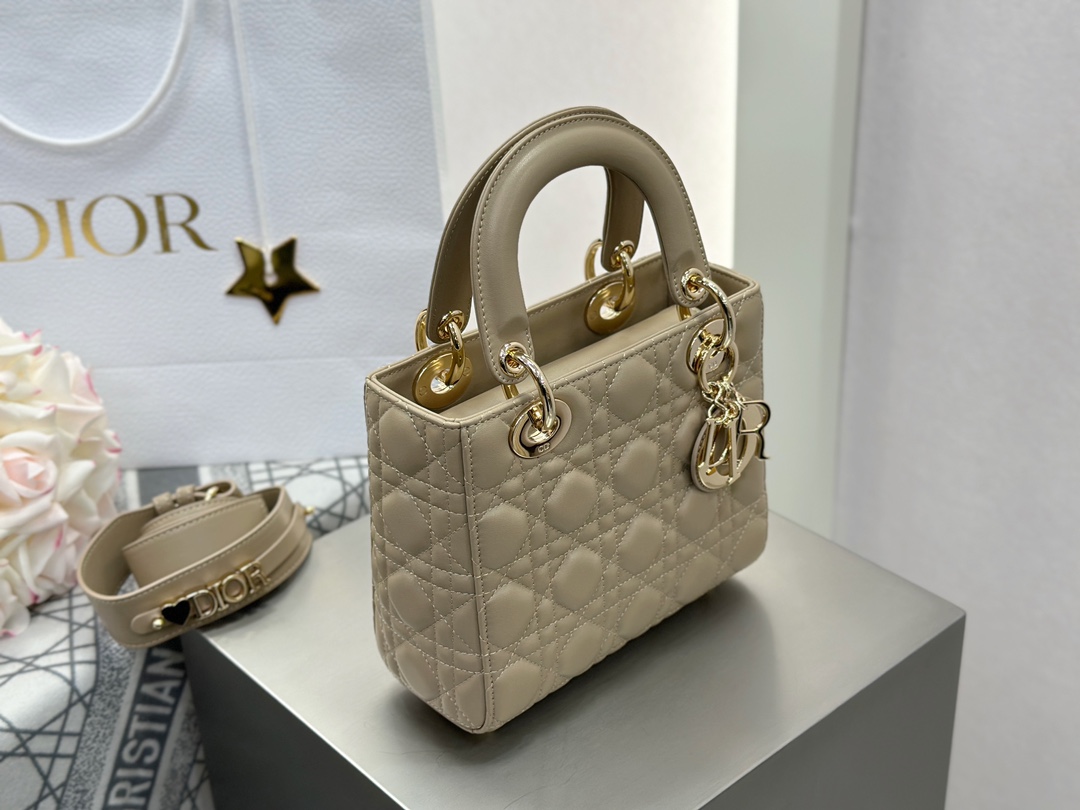 Dior Replica Designer Bags 1:1 Small Lady Dior Bag with Strap Trench Cannage Lambskin - Image 2