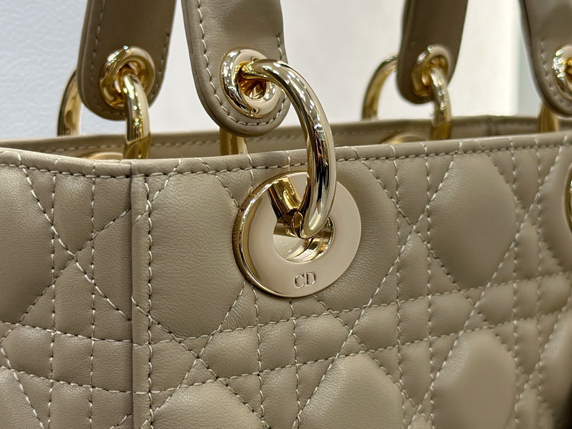 Dior Replica Designer Bags 1:1 Small Lady Dior Bag with Strap Trench Cannage Lambskin - Image 3