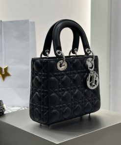 Alternative view of Dior Replica Designer Bags 1:1 Small Lady Dior Tote Black Lambskin Silver Hardware