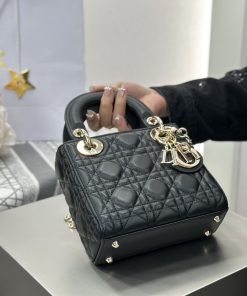 Alternative view of Dior Replica Designer Bags 1:1 Mini Lady Dior Bag Black Cannage Lambskin