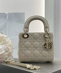 Replica Designer Bags – Dior Mini Lady Dior Bag Craie