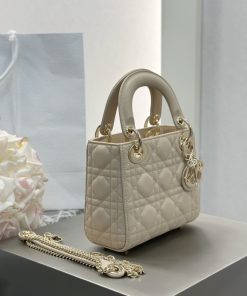 Alternative view of Dior Replica Designer Bags 1:1 Mini Lady Dior Bag with Chain Craie Cannage Lambskin