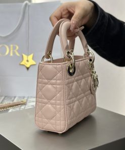 Alternative view of Dior Replica Designer Bags 1:1 Mini Lady Dior Bag Powder Pink Cannage Lambskin