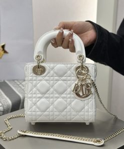 Replica Designer Bags – Dior Mini Lady Dior Bag White