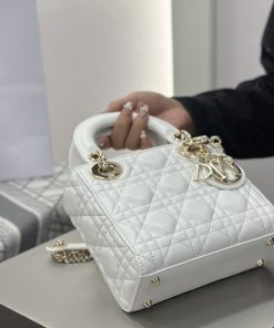 Alternative view of Dior Replica Designer Bags 1:1 Mini Lady Dior Bag White Cannage Lambskin