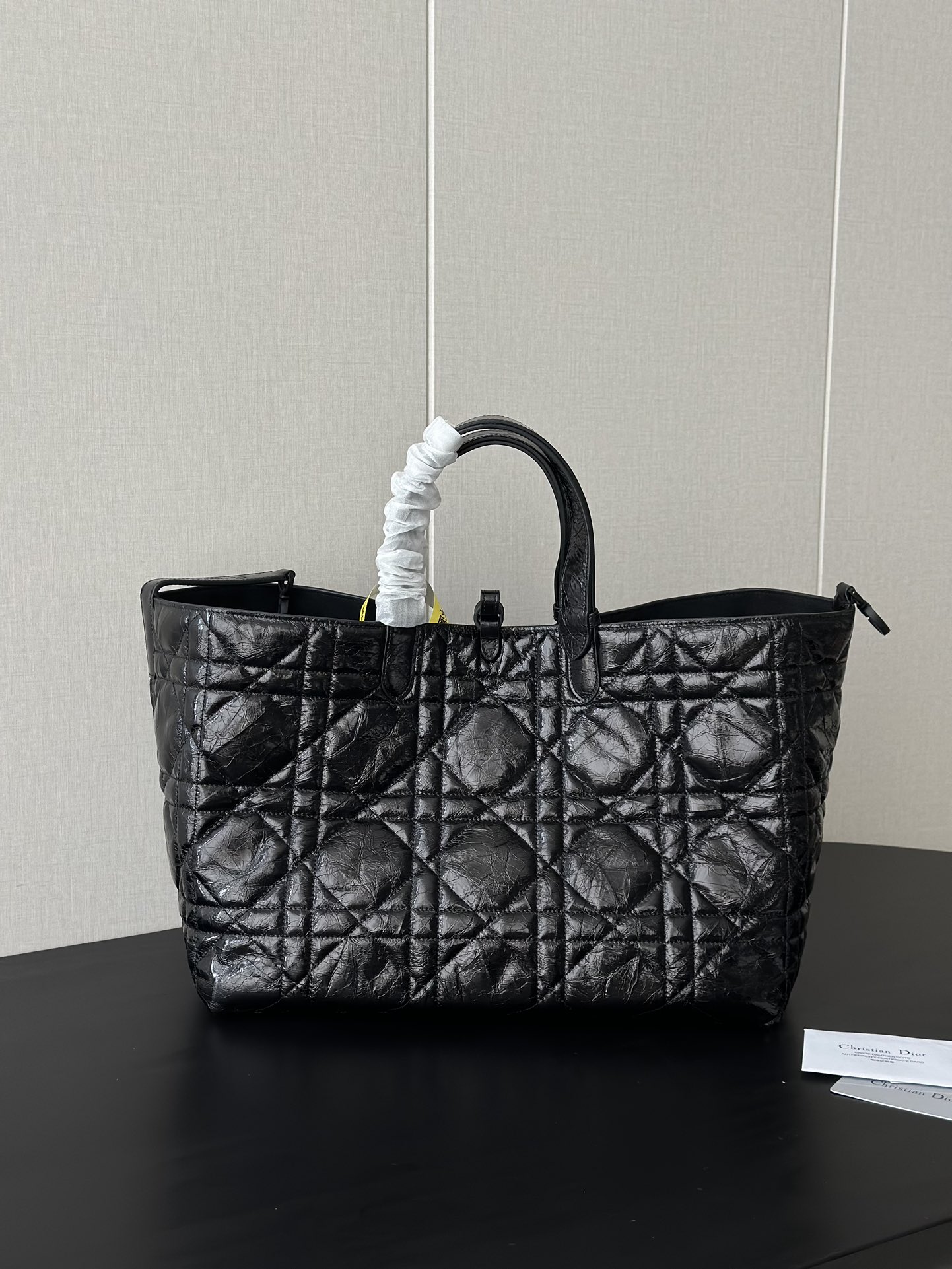 Dior Replica Designer Bags 1:1 Large Toujours Bag Black Macrocannage Crinkled Calfskin - Image 3