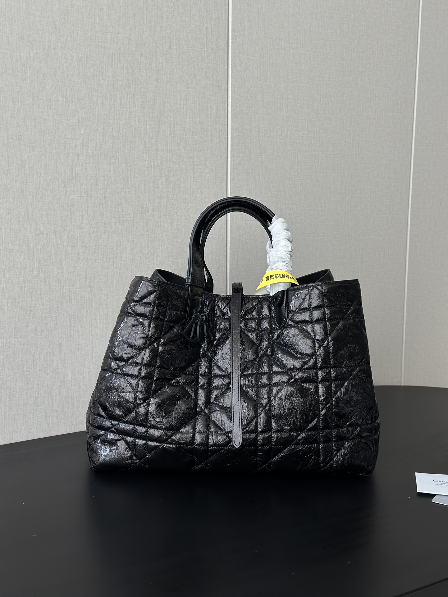 Dior Replica Designer Bags 1:1 Large Toujours Bag Black Macrocannage Crinkled Calfskin - Image 2