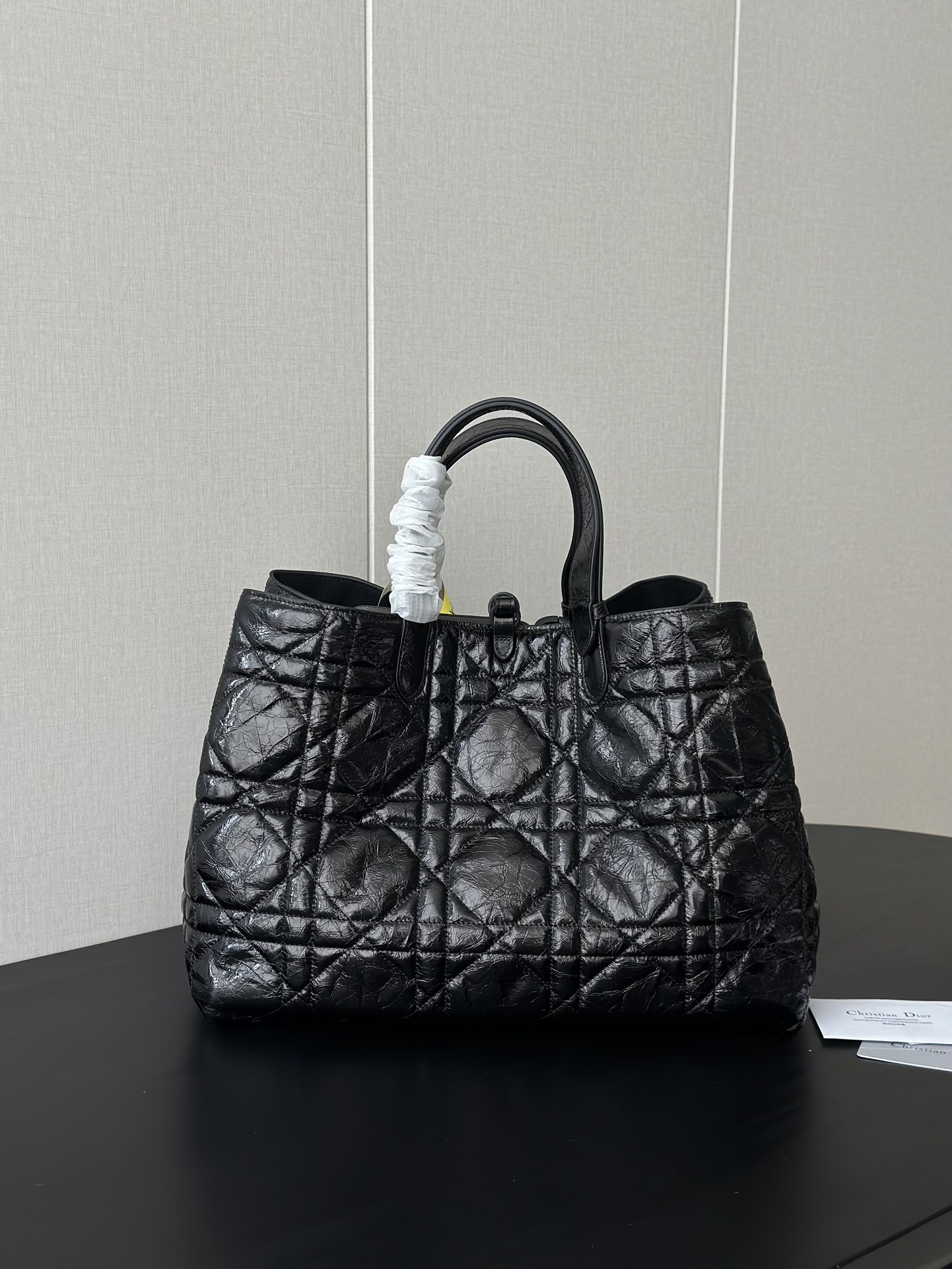 Dior Replica Designer Bags 1:1 Large Toujours Bag Black Macrocannage Crinkled Calfskin - Image 9