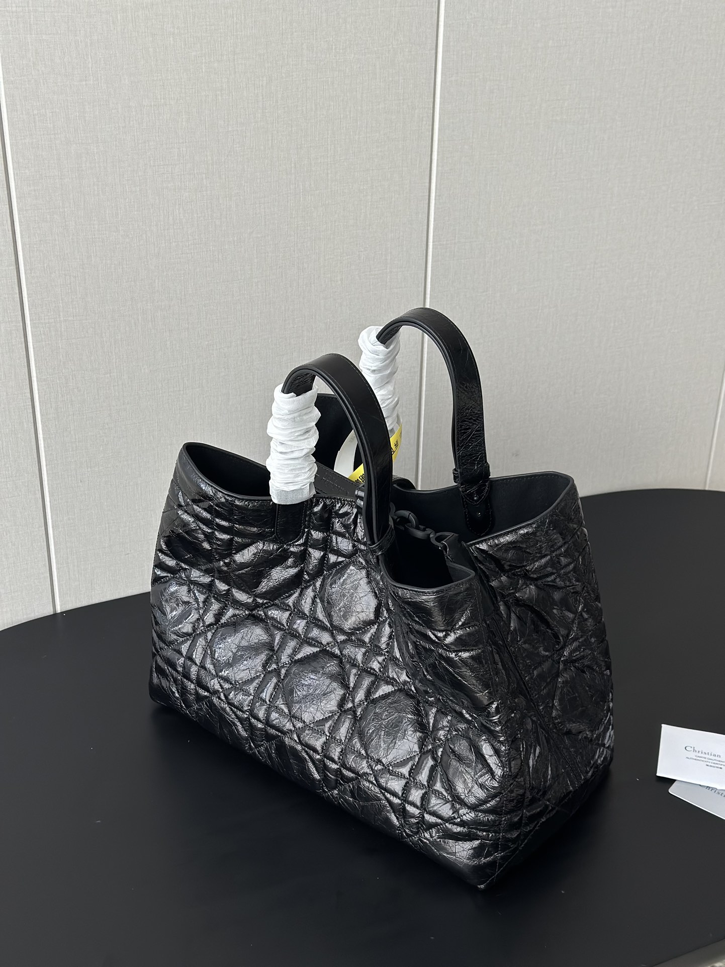 Dior Replica Designer Bags 1:1 Large Toujours Bag Black Macrocannage Crinkled Calfskin - Image 7