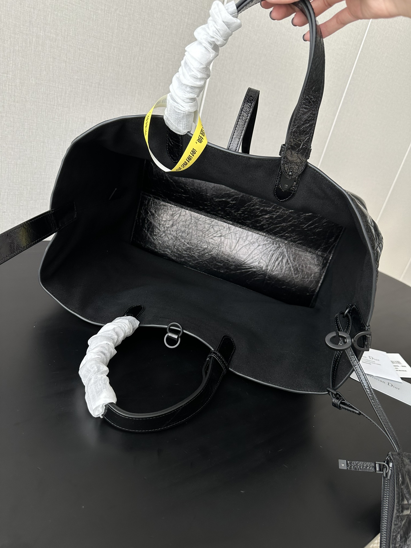 Dior Replica Designer Bags 1:1 Large Toujours Bag Black Macrocannage Crinkled Calfskin - Image 5