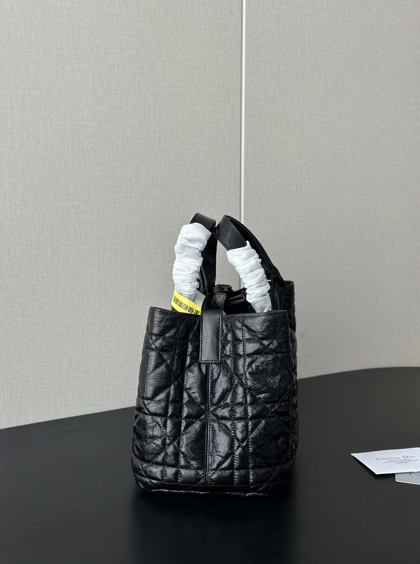 Dior Replica Designer Bags 1:1 Medium Toujours Bag Black Macrocannage Crinkled Calfskin - Image 6