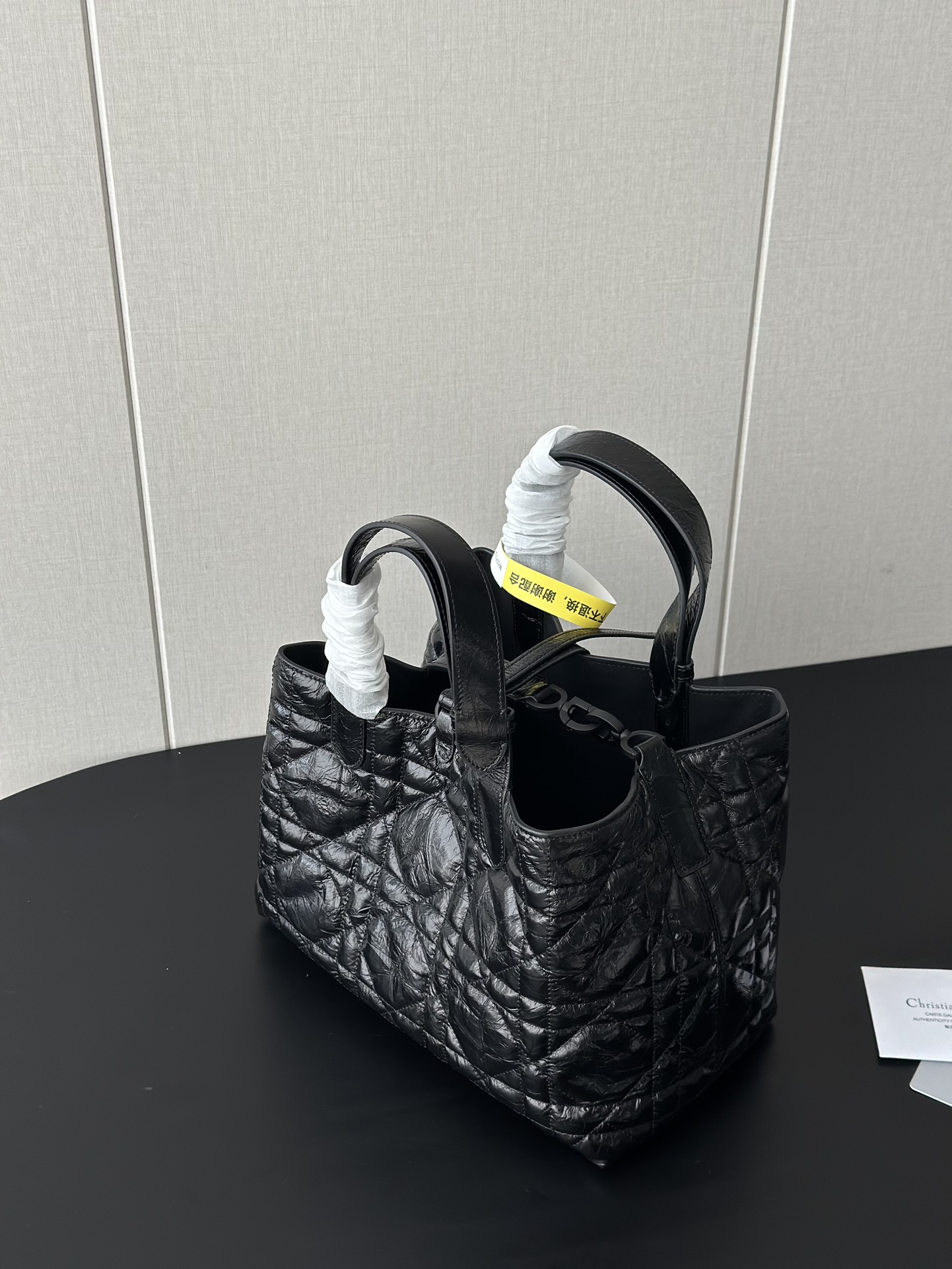 Dior Replica Designer Bags 1:1 Medium Toujours Bag Black Macrocannage Crinkled Calfskin - Image 8