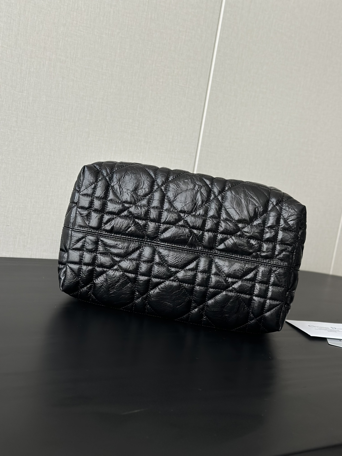Dior Replica Designer Bags 1:1 Medium Toujours Bag Black Macrocannage Crinkled Calfskin - Image 9