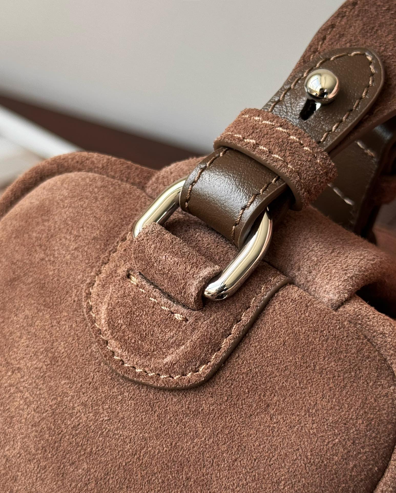 Prada Replica Designer Bags 1:1 Coffee Suede leather shoulder bag - Image 8