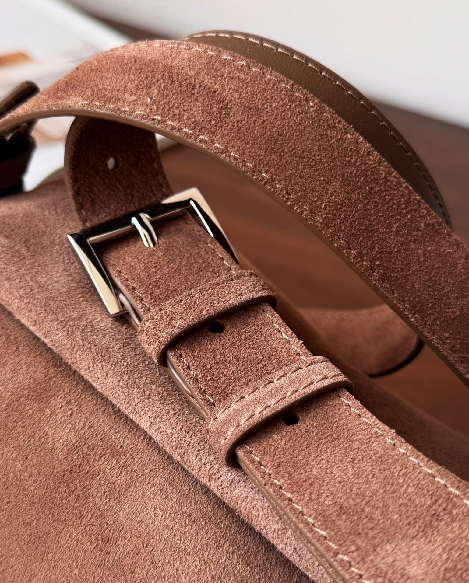 Prada Replica Designer Bags 1:1 Coffee Suede leather shoulder bag - Image 7